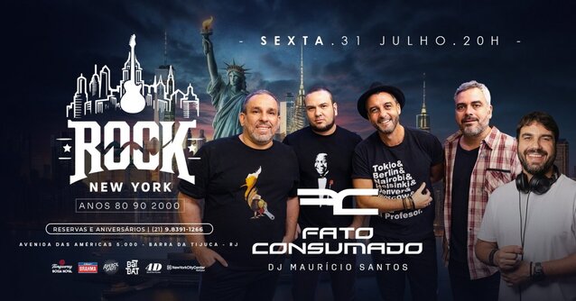 Rock new york | banda fato consumado | dj maurício santos | boteco colinda new york (foto do evento)