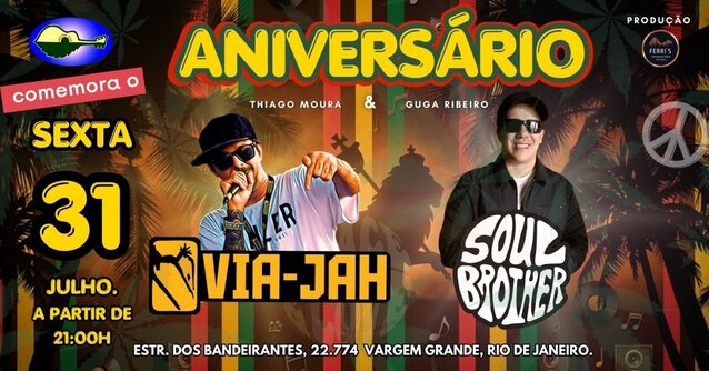 Show Via-Jah Aniversario Thiago Via Jah e Guga Soul Brothers (foto do evento)