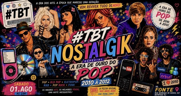 Festa Nostalgik #TBT - A era de ouro do POP (2010 - 2012) A festa com maior conteúdo anos 90 e 2000! (foto do evento)