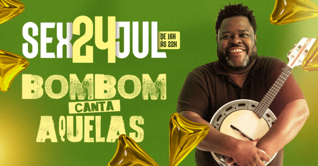 Bombom canta aquelas no terraço da vila (foto do evento)