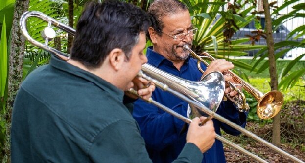 Silvério Pontes e Everson Moraes - Tributo ao Zé da Velha - Casa do Choro (foto do evento)