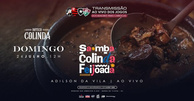 SAMBA COLINDA (26/07) com o Cantor Adilson da Vila + Feijoada (foto do evento)
