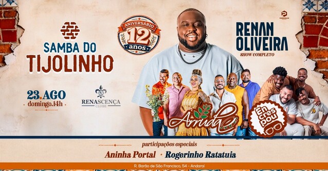 Samba do Tijolinho - Aniversário de 12 ANOS - Clube Renascença (foto do evento)