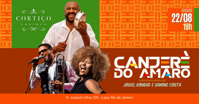 Canjerê do Amaro | Brasilidades & Africanidades | Josiel Konrad - Simone Costa - Marcelo Amaro (foto do evento)
