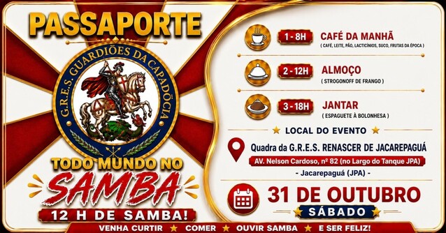 Passaporte Todo Mundo no Samba - G.R.E.S. Guardiões da Capadócia (foto do evento)