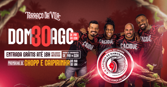 Cacique de ramos no terraço da vila (foto do evento)