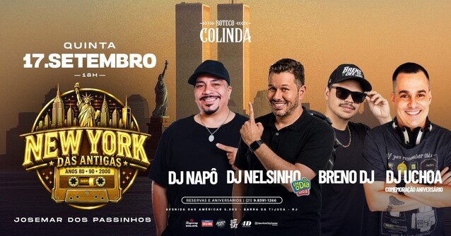 New york das antigas anos 80 90 2000 | dj nelsinho | dj napô | ritmos dançantes | colinda barra (foto do evento)