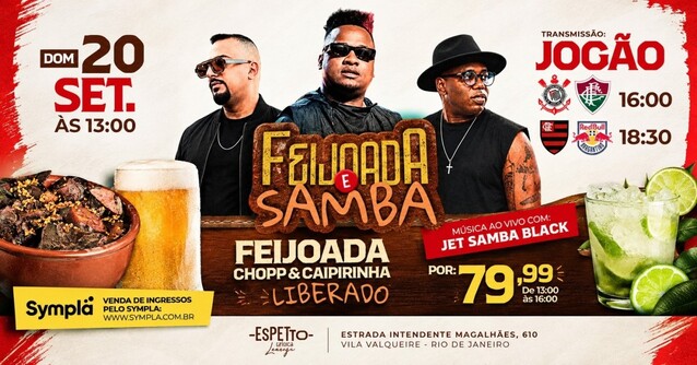 SAMBA, FEIJOADA, CHOPP, CAIPIRINHA no ESPETTO LOUNGE VALQUEIRE 20/09 (foto do evento)