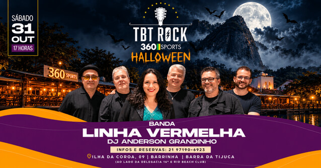 Halloween tbt rock bar 360 sports | banda linha vermelha | dj anderson grandinho | barra da tijuca (foto do evento)