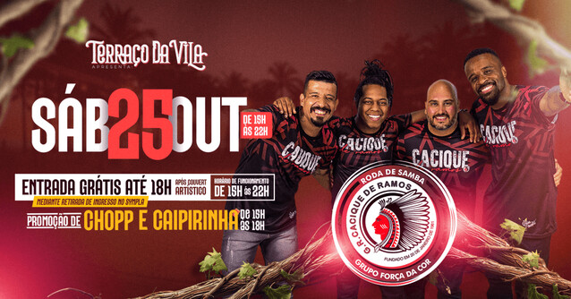 Cacique de ramos no terraço da vila (foto do evento)