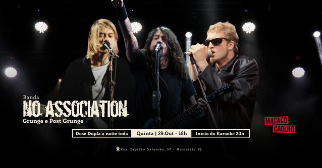 No Association - Pop Rock anos 90 & 2000 | QUI 29.10 (foto do evento)