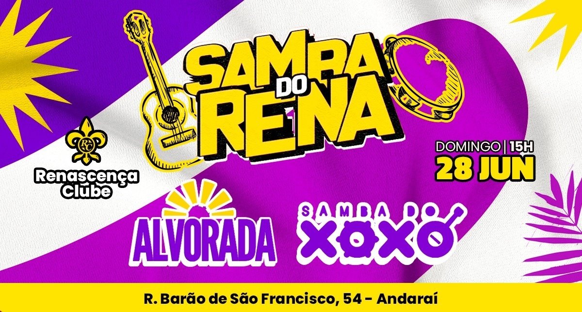 Samba do rena i samba do xoxó + alvorada domingo 28 junho 15h -telão jogos da copa (foto do evento)