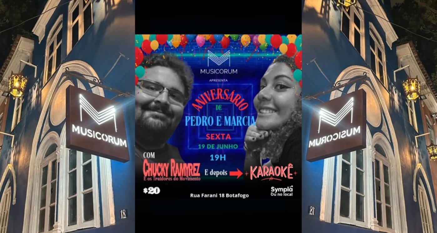 Musicorum apresenta Aniversário Pedro e Márcia no show de Chuck Ramires e os Traidores do Movimento (foto do evento)