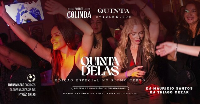 QUINTA DELAS ESPECIAL NO RITMO CERTO: Dj Thiago Cezar + Dj Mauricio Santos + Happy Hour + Jogos (foto do evento)