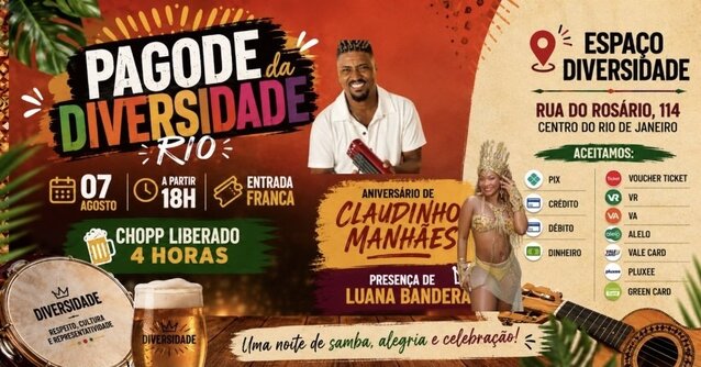 Pagode da diversidade - rio - 07 agosto (niver claudinho manhães) (foto do evento)